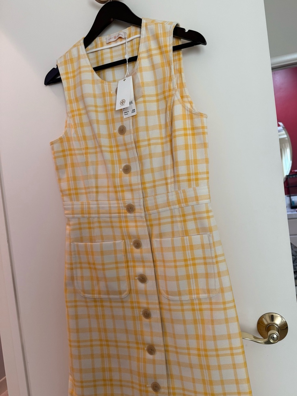 Shift Plaid Button-Front Mini Dress